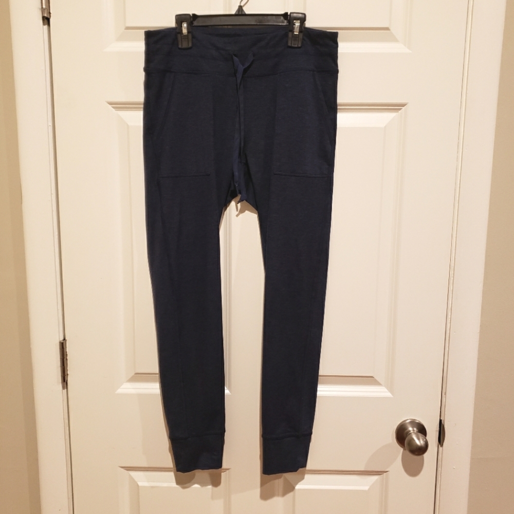 Aerie Chill Play Move Drawstring Leggings, Navy, Size L (Regular)